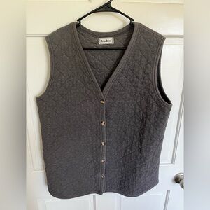 L.L. Bean Quilted Vest in Charcoal